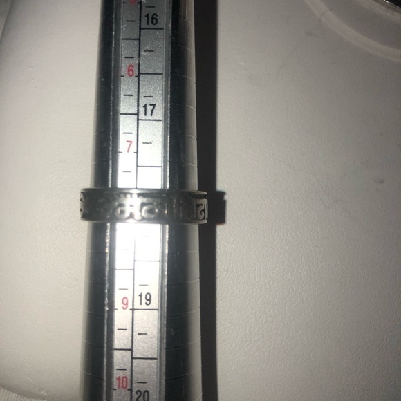 Vtg Sterling Silver Script Character Band Stamped 925 Sz 7.75 - Picture 6 of 7